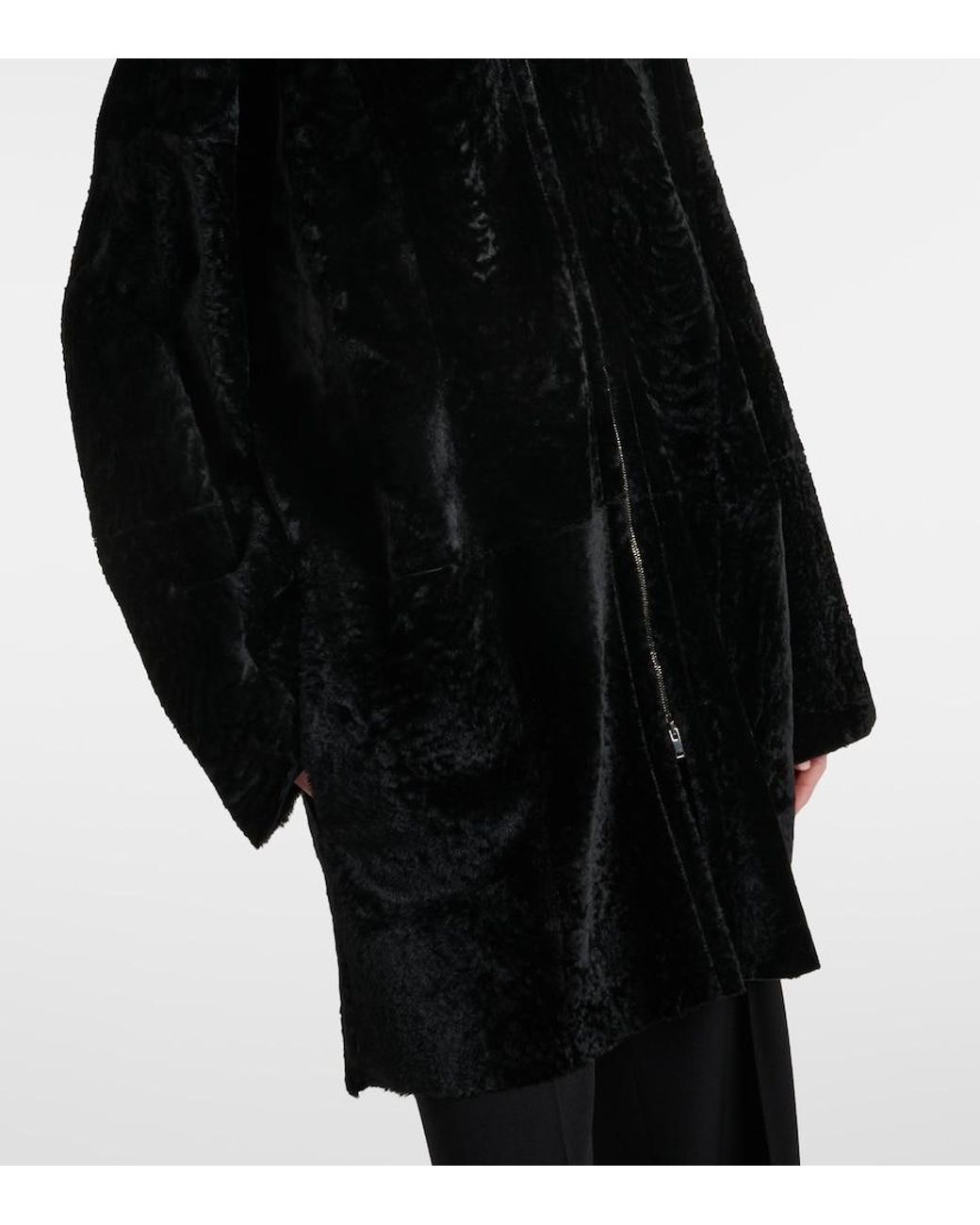 The Row Black Sheeran Shearling Coat