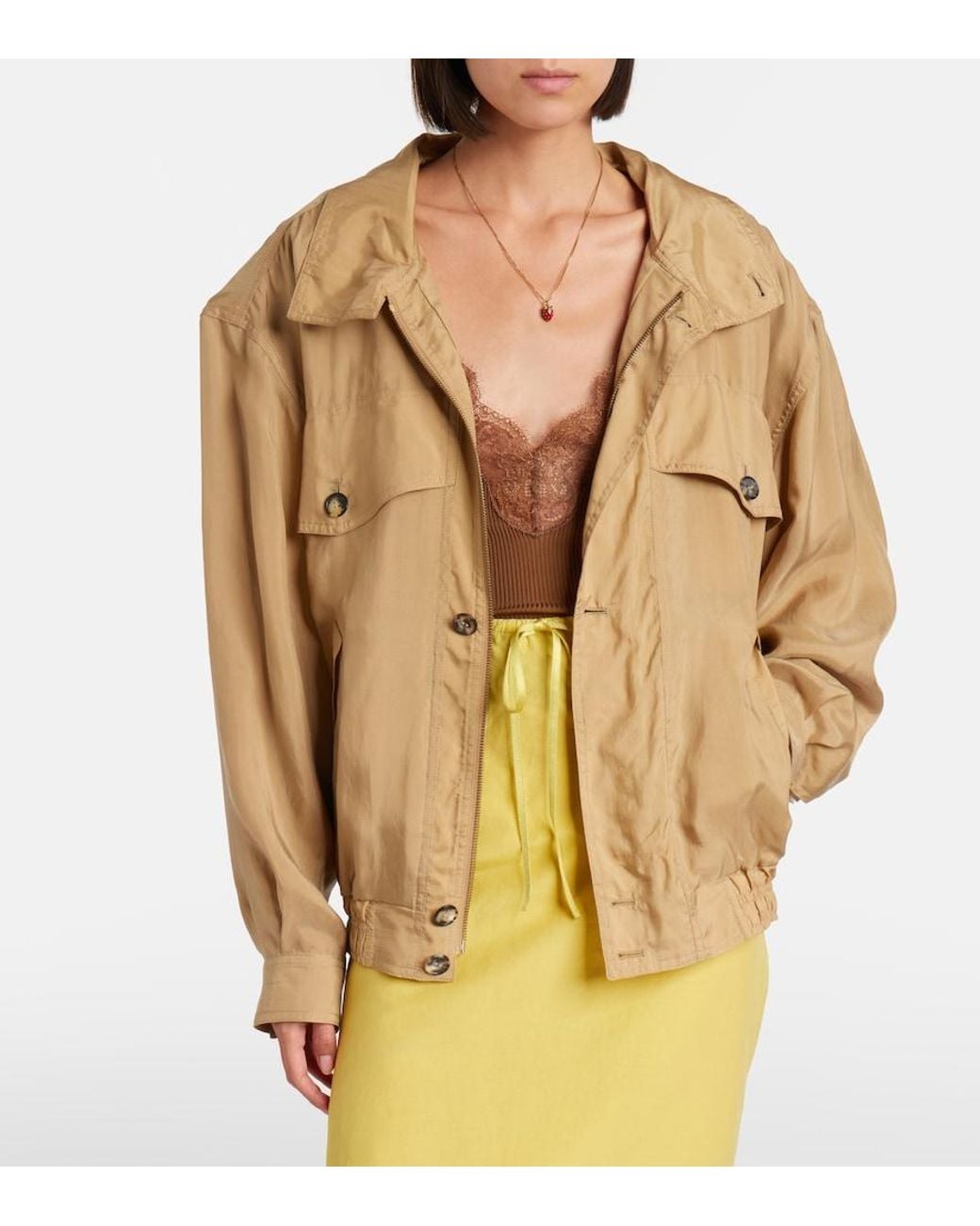 Saint Laurent Brown Oversized Blouson Jacket