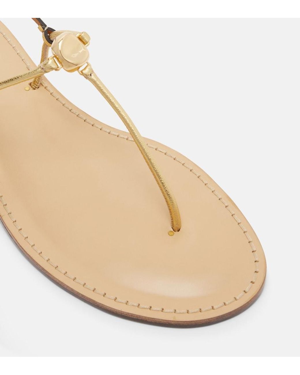 Amanu White Naivasha Leather Thong Sandals
