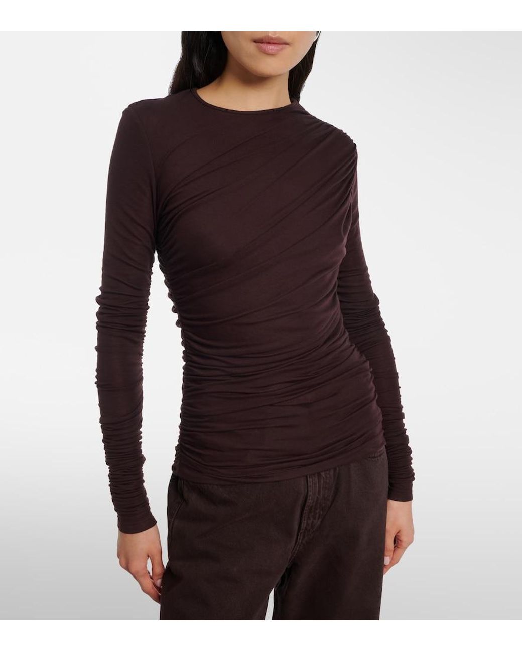 Agolde Brown Tania Twist Ruched Top