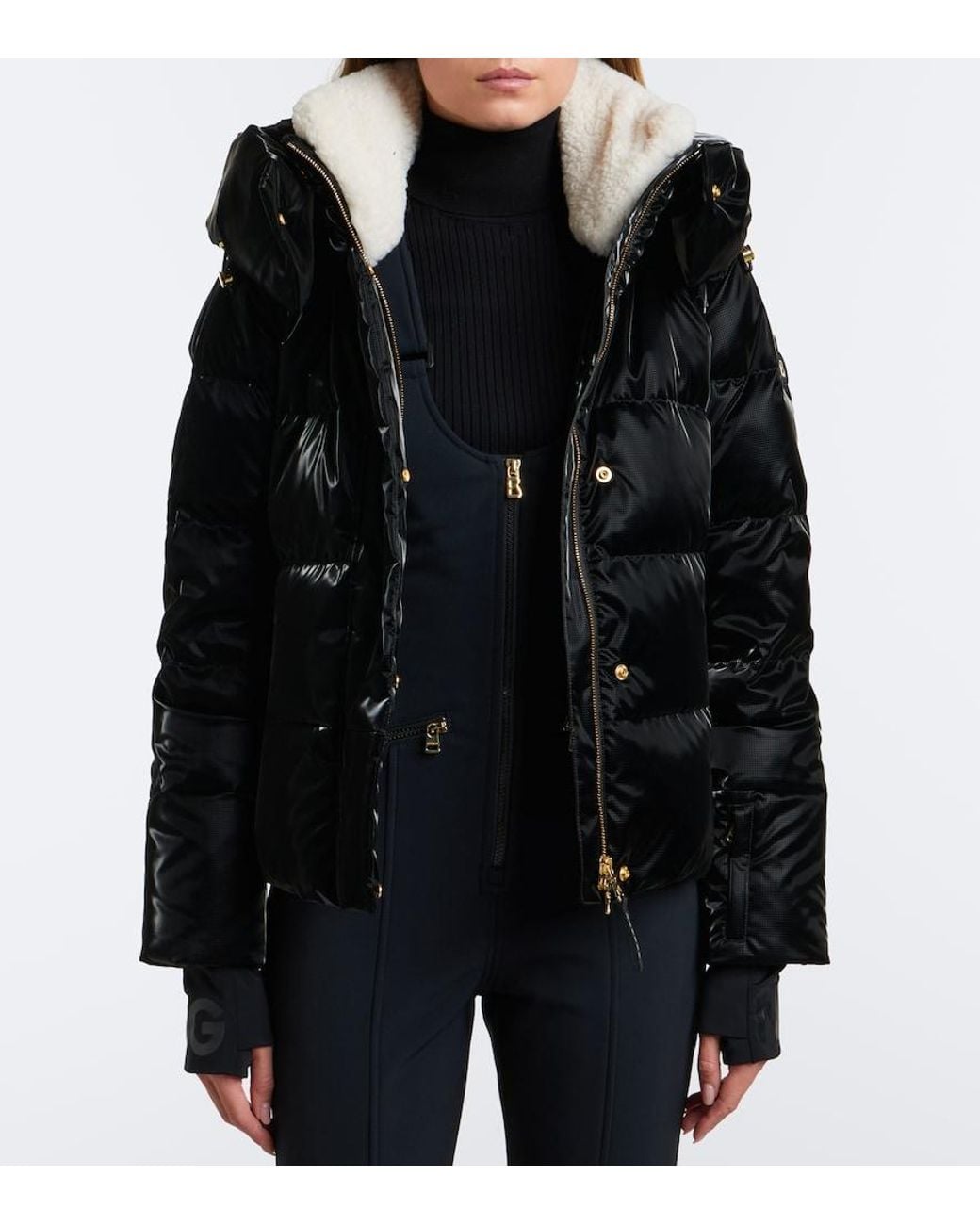 Bogner Black Naia Hooded Down Ski Jacket