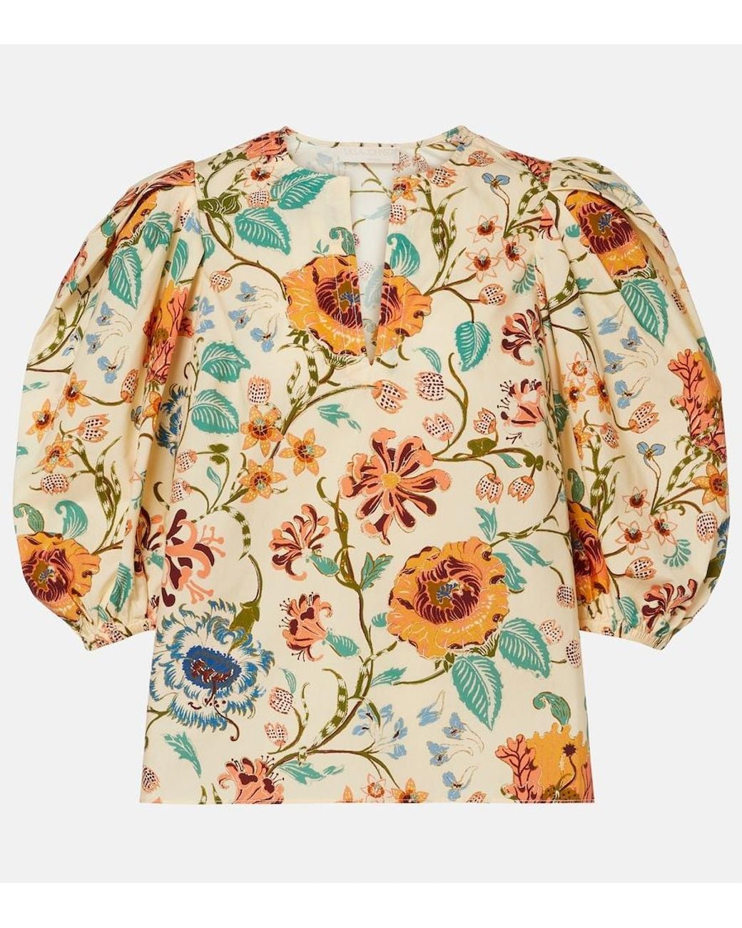 Ulla Johnson Metallic Florielle Floral Cotton Top