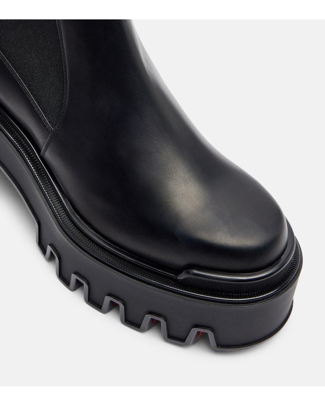Christian Louboutin Black Marchacroche Leather Chelsea Boots