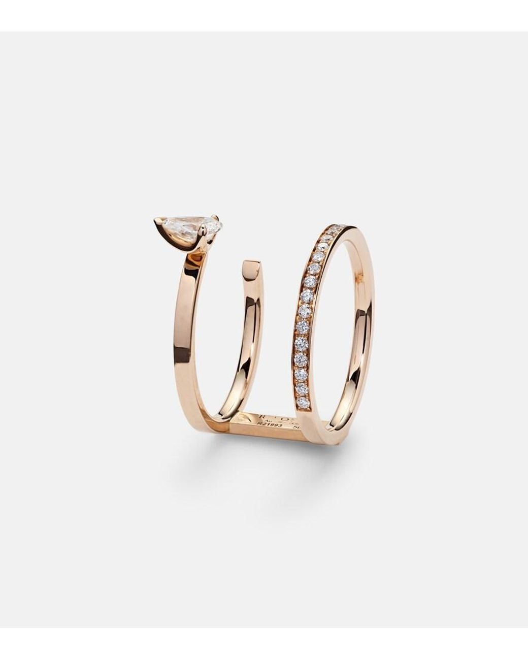 Repossi White Serti Sur Vide 18Kt Rose Ring With Diamonds