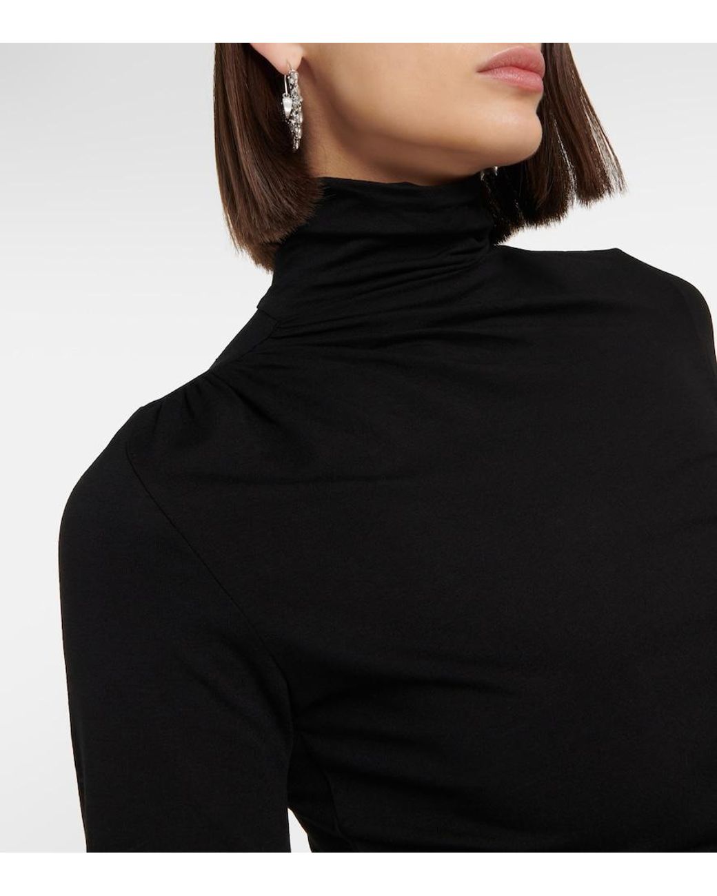Isabel Marant Black Lou Jersey Turtleneck Top