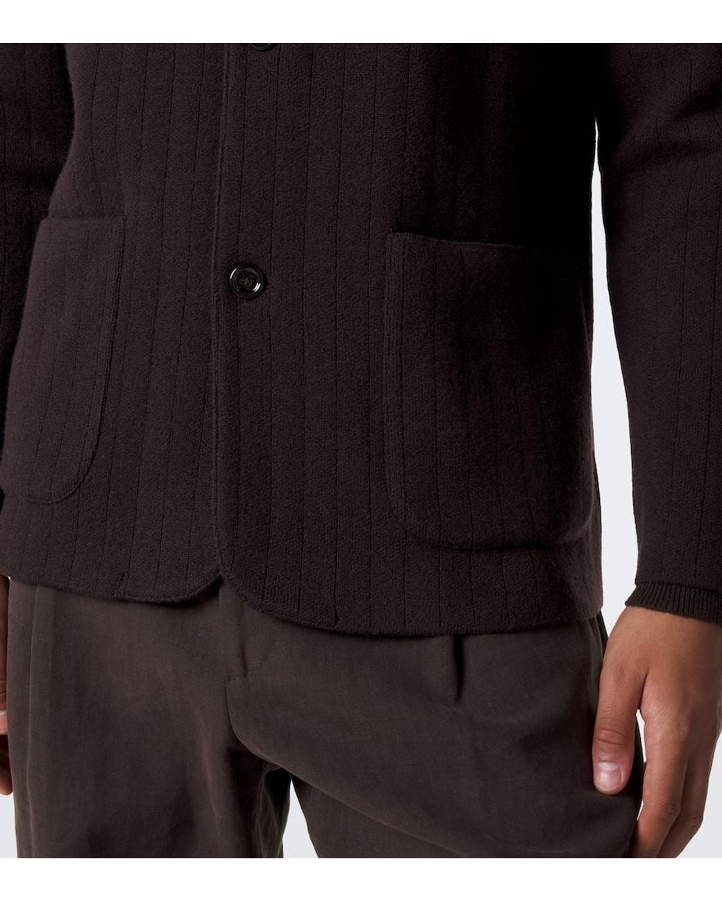 Lardini Black Knitted Wool And Cashmere Blazer for men