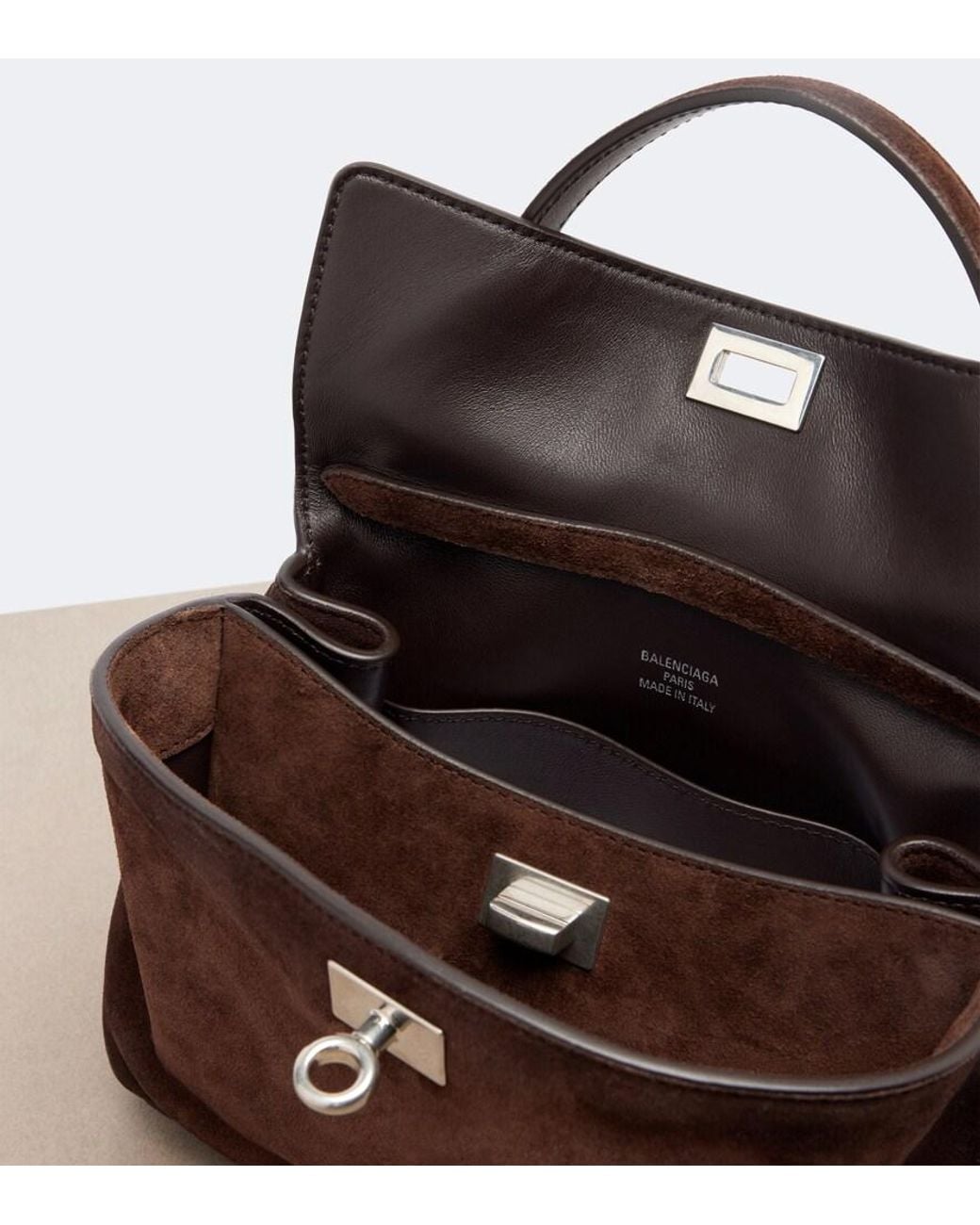 Balenciaga Brown Rodeo Mini Suede Top-Handle Bag