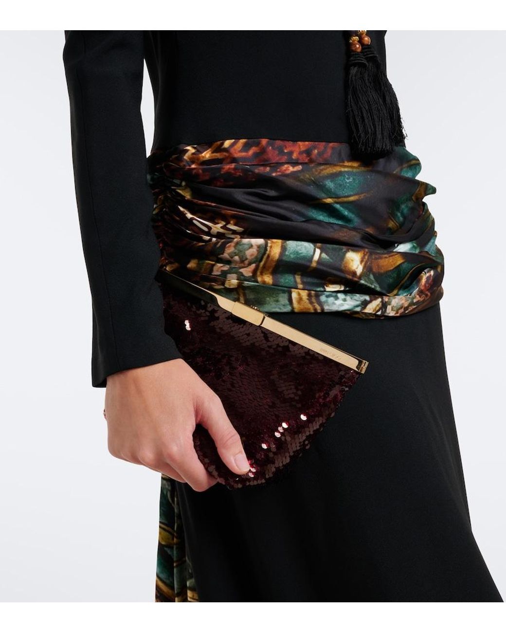 Jimmy Choo Pink Ganache Small Sequined Clutch