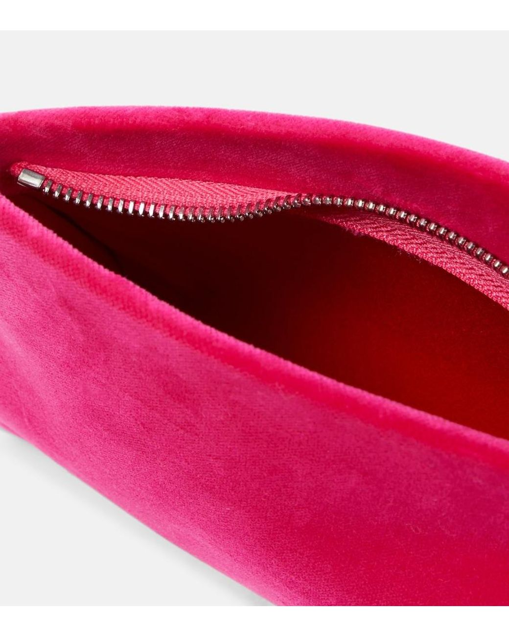 Christian Louboutin Pink Loubitwist Small Cotton Velvet Clutch