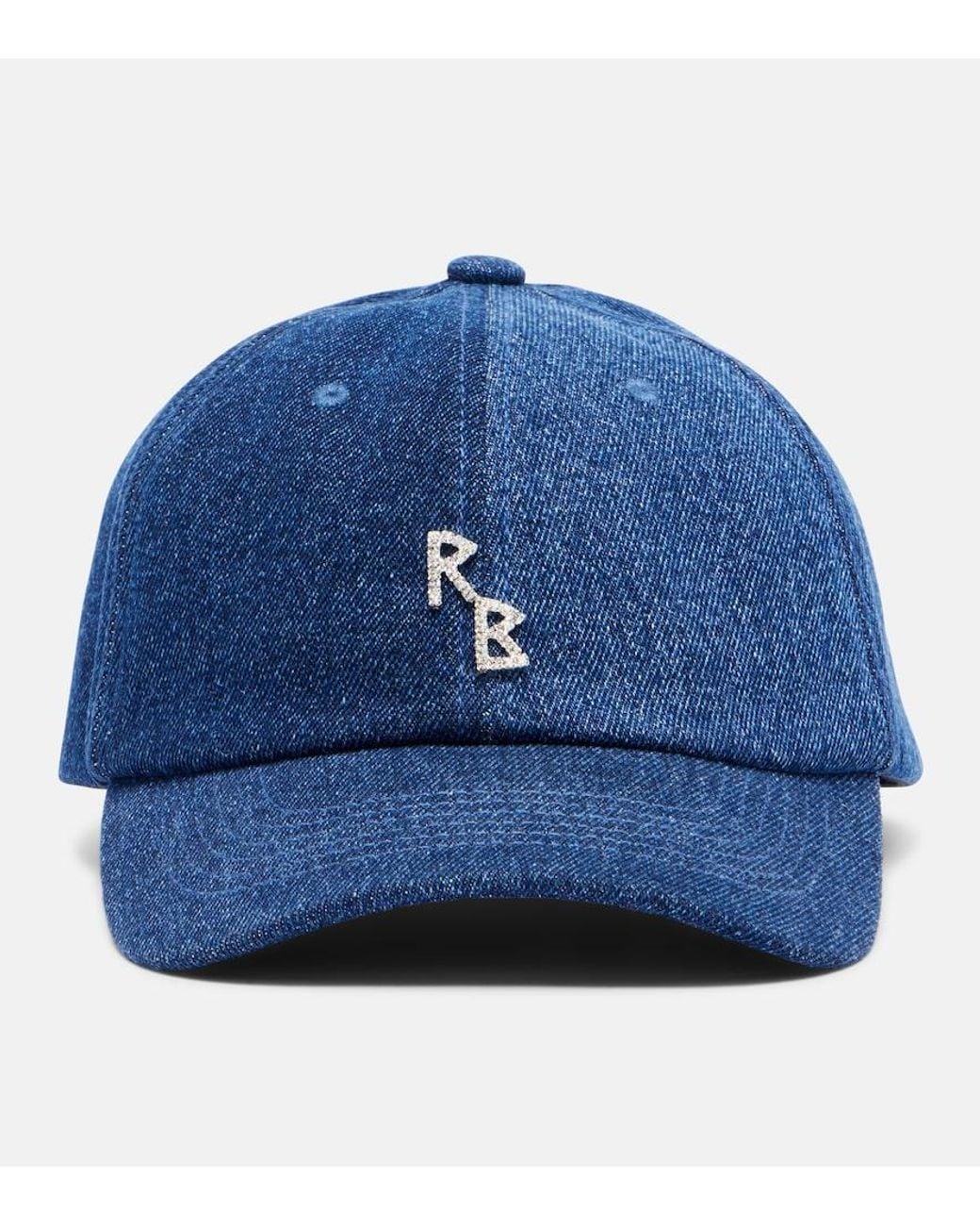 Ruslan Baginskiy Blue Rb Embellished Denim Baseball Cap