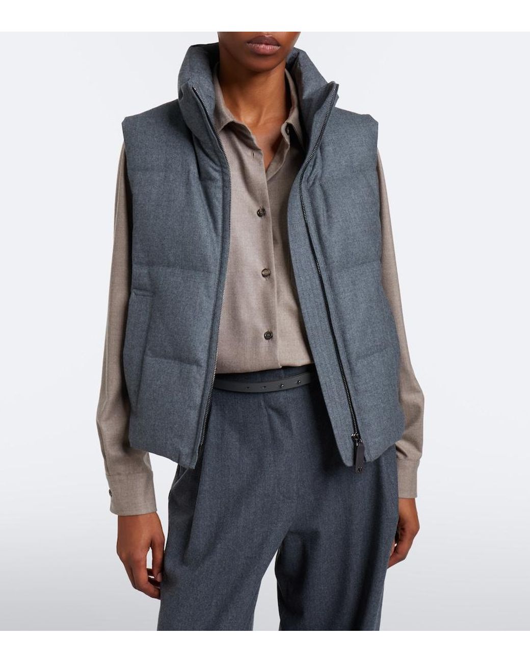 Max Mara Gray The Cube Cashmere-Blend Down Vest
