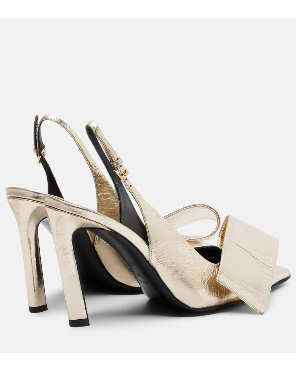 Givenchy Metallic Twisted Ribbon Leather Slingback Pumps