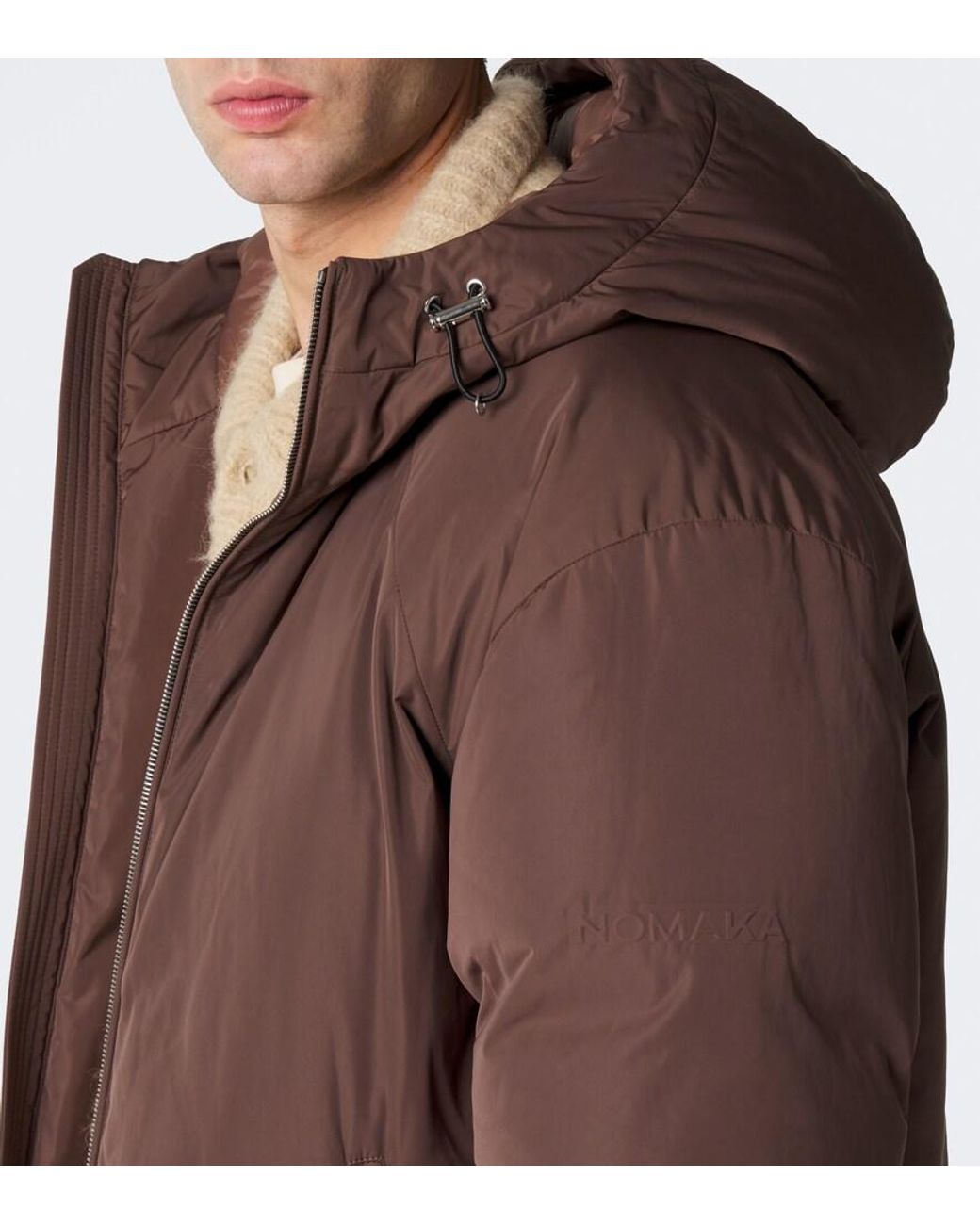 Nomaka Brown Safien Hooded Down Jacket for men