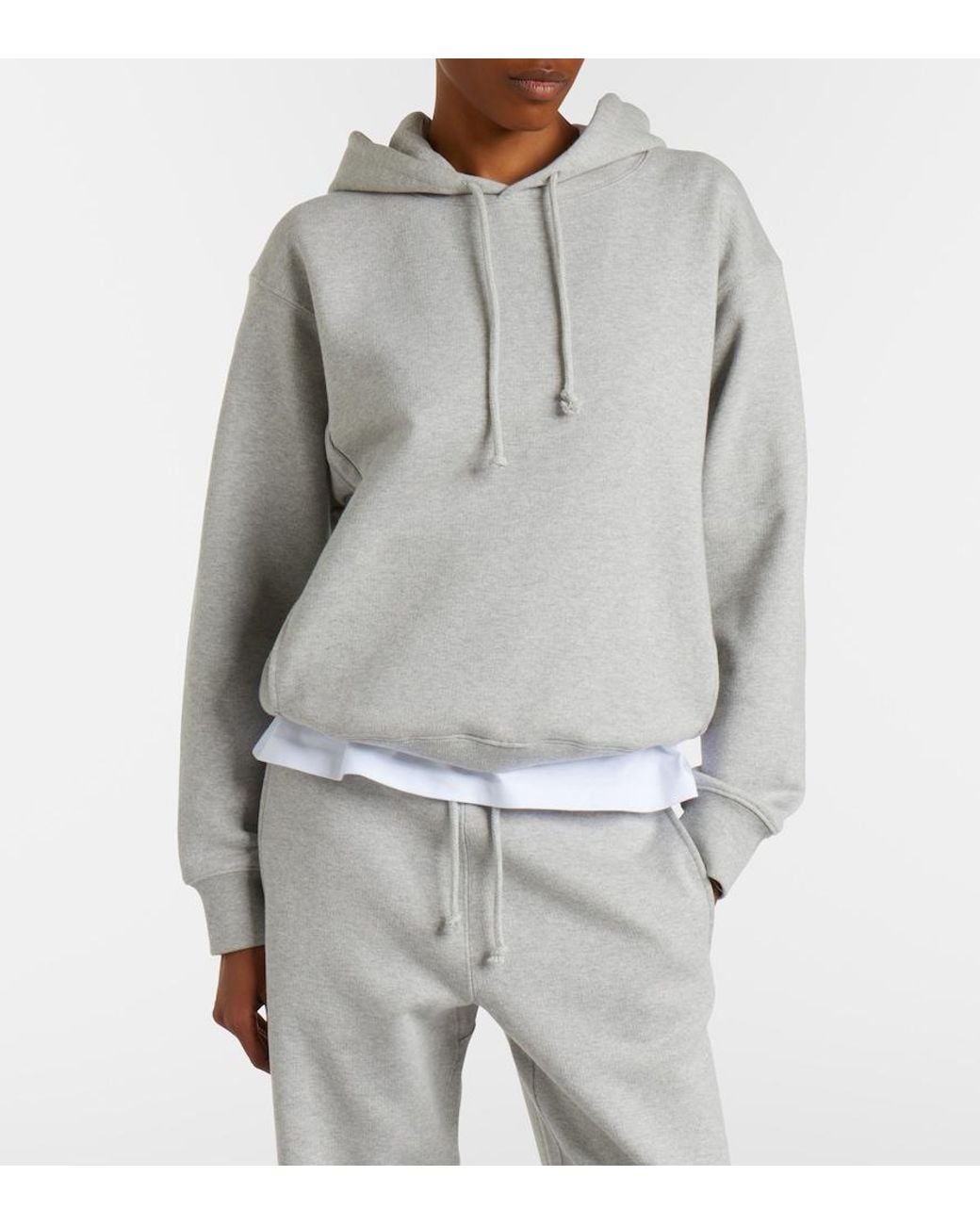 Victoria Beckham Gray Cotton Jersey Hoodie