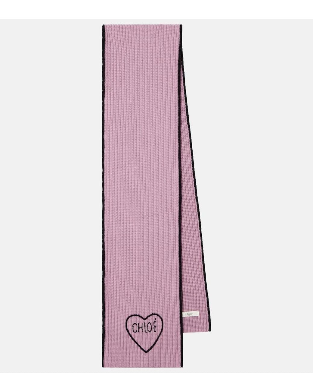 Chloé Purple Encour Wool And Cashmere Scarf