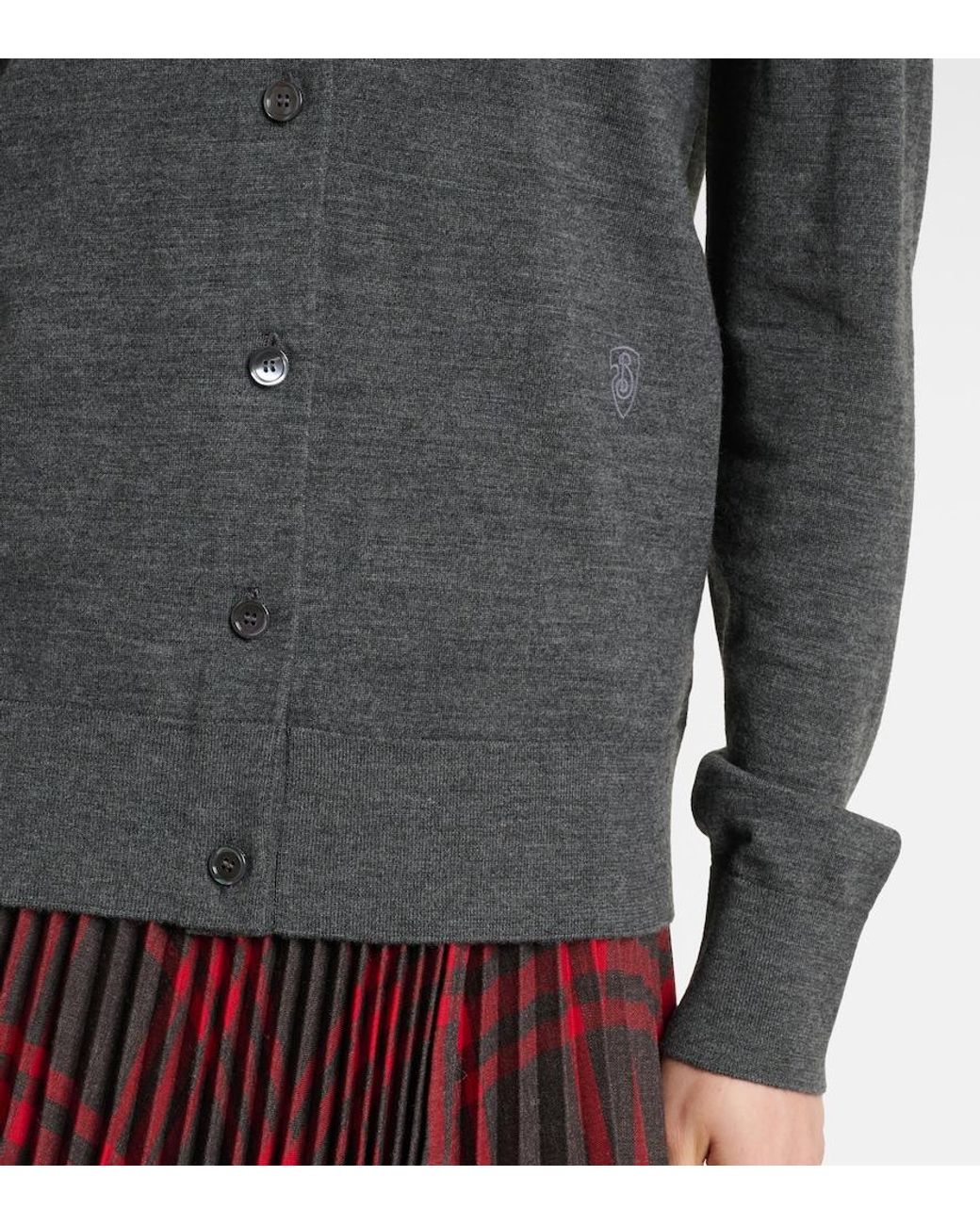 Burberry Gray Wool Cardigan
