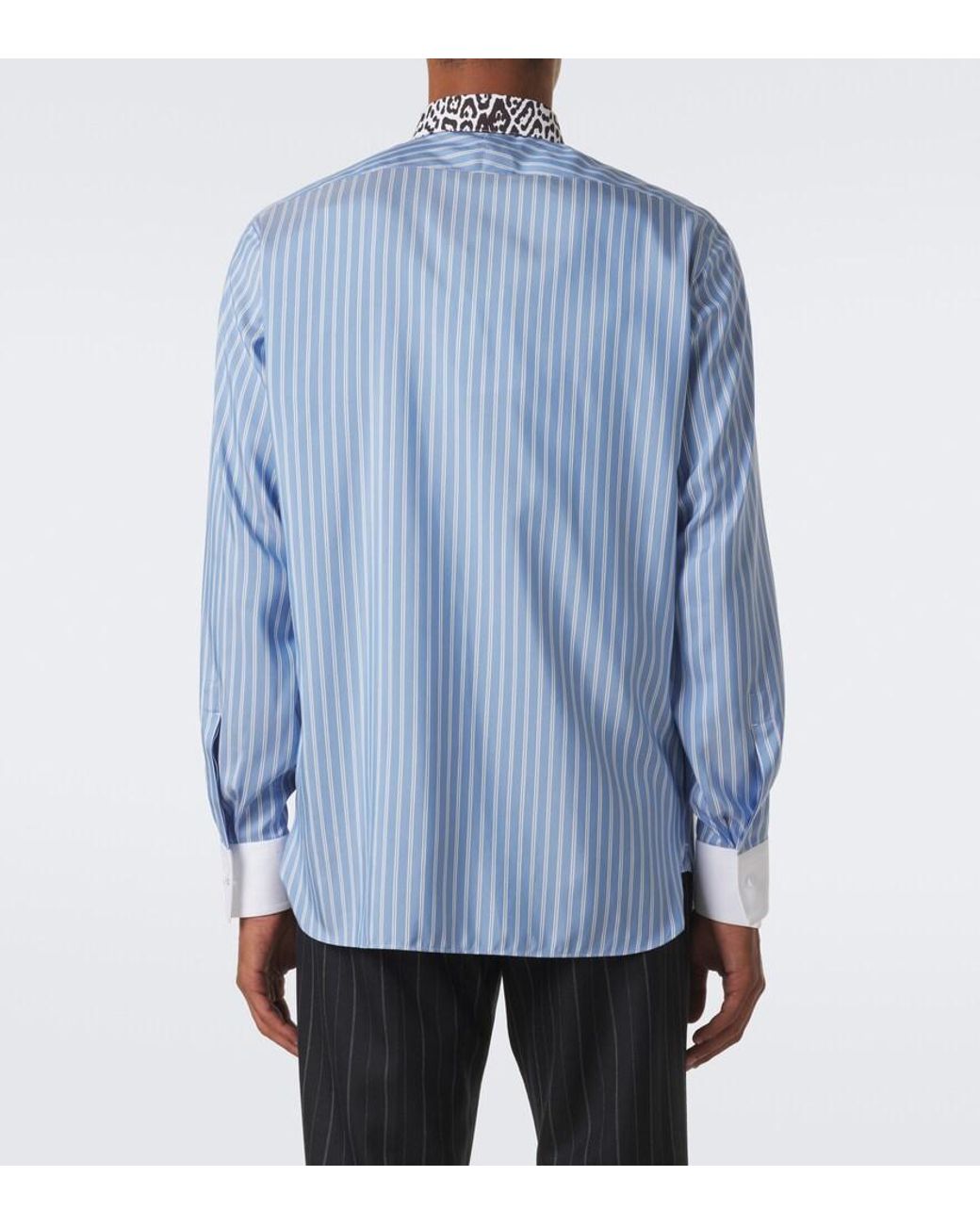 Tom Ford Blue Striped Silk Shirt for men