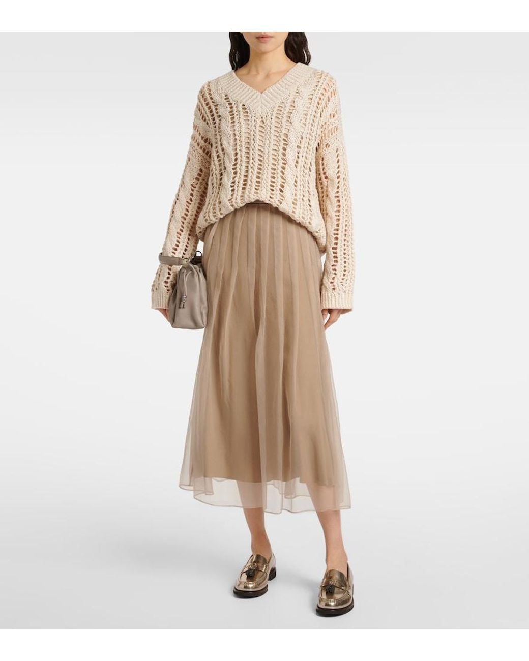 Brunello Cucinelli Natural Tulle Skirt