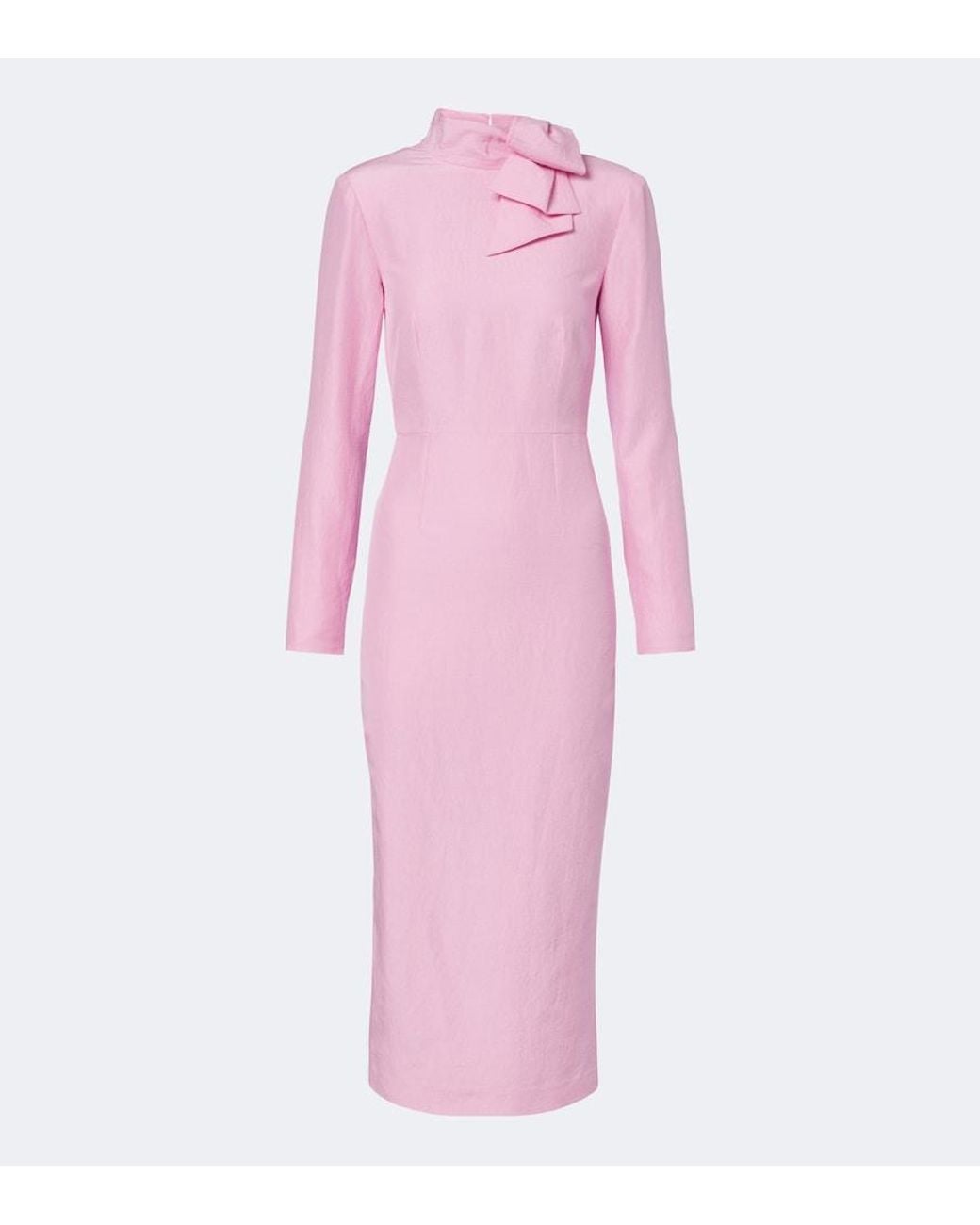 Roland Mouret Pink Bow-Detail Jacquard Cocktail Dress