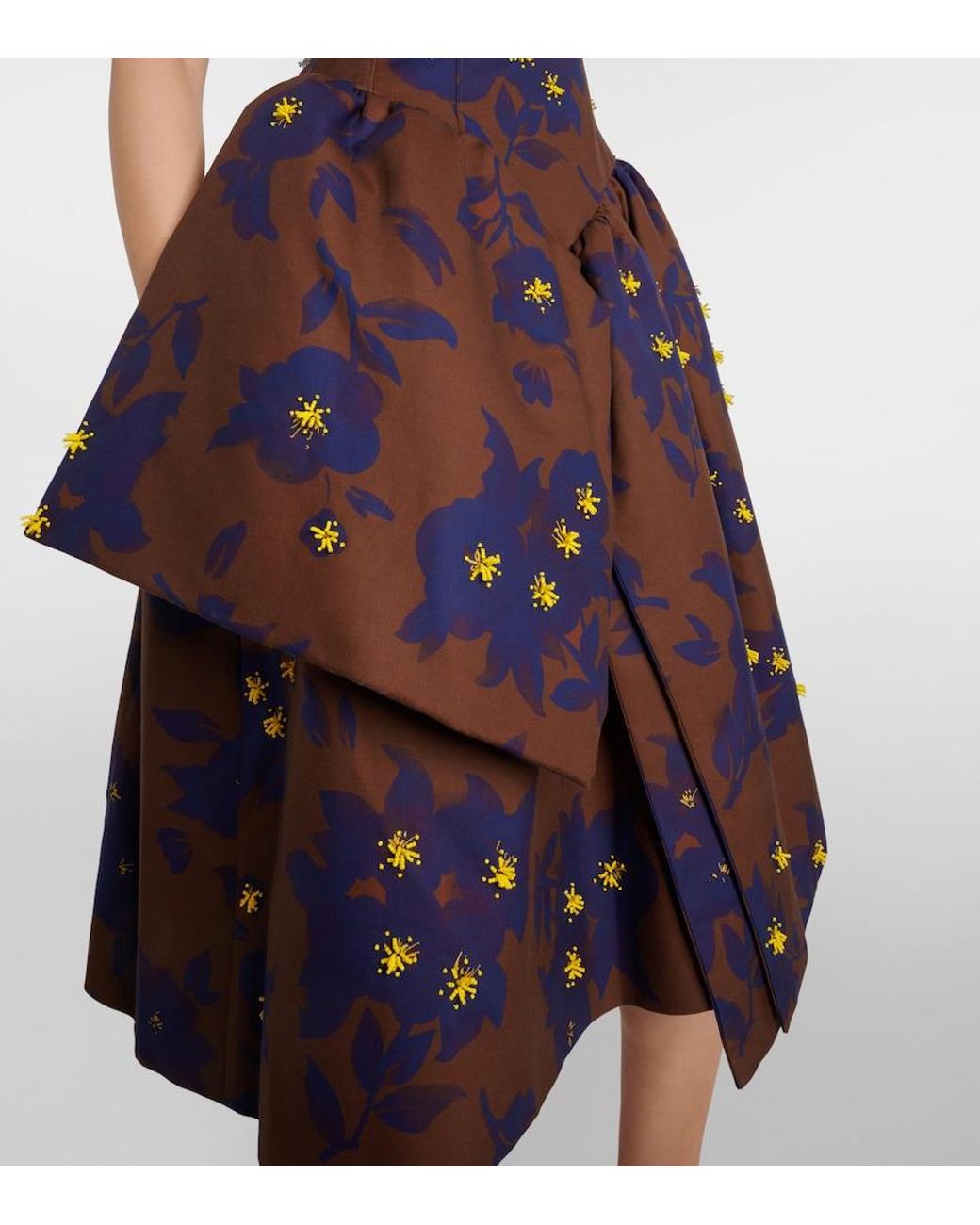 ShuShu/Tong Purple Floral Cotton Midi Dress