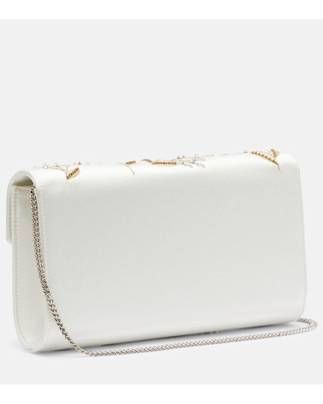 Roger Vivier Metallic Efflorescence Embellished Satin Clutch