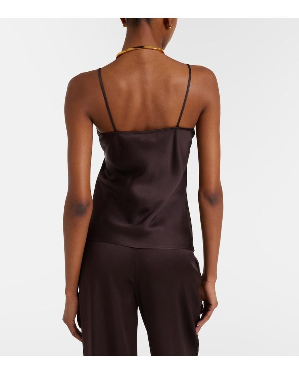 Max Mara Brown Crepe Satin Camisole