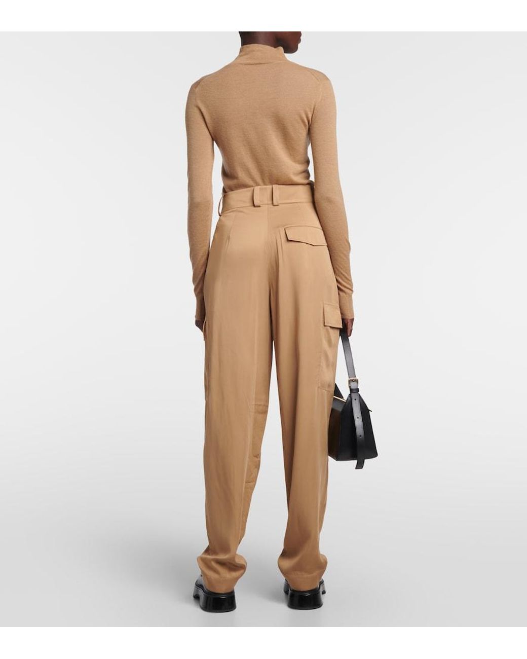 Joseph Natural Treveris High-Rise Tapered Pants