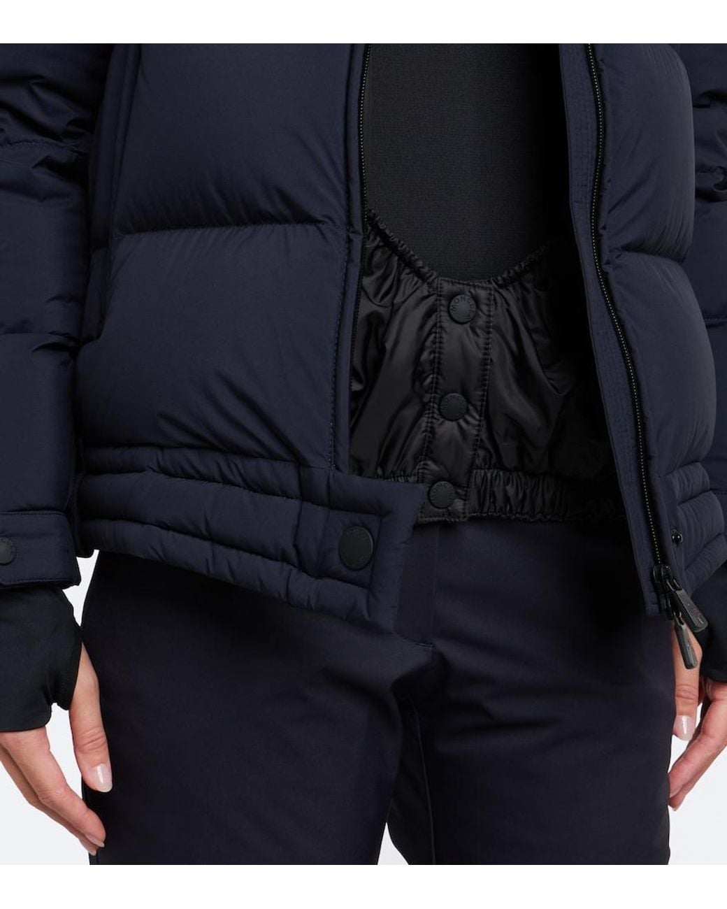 Moncler Blue Arrabas Shearling-Trimmed Ski Jacket
