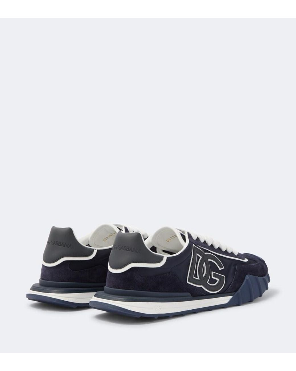 Dolce & Gabbana Blue Dg Suede-Trimmed Canvas Sneakers for men
