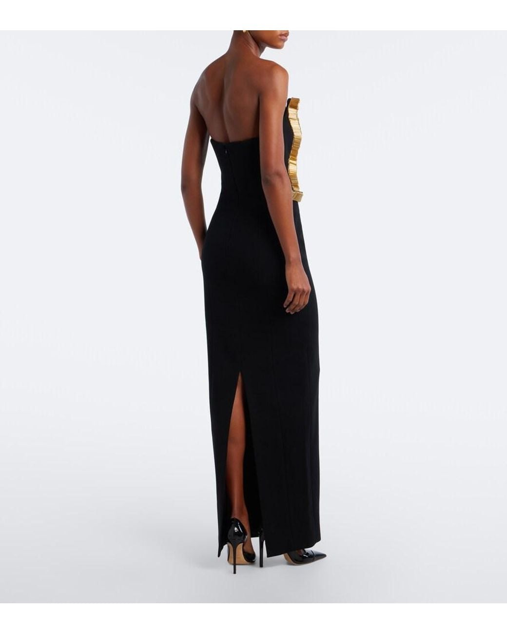 Rachel Gilbert Black Malik Embellished Gown