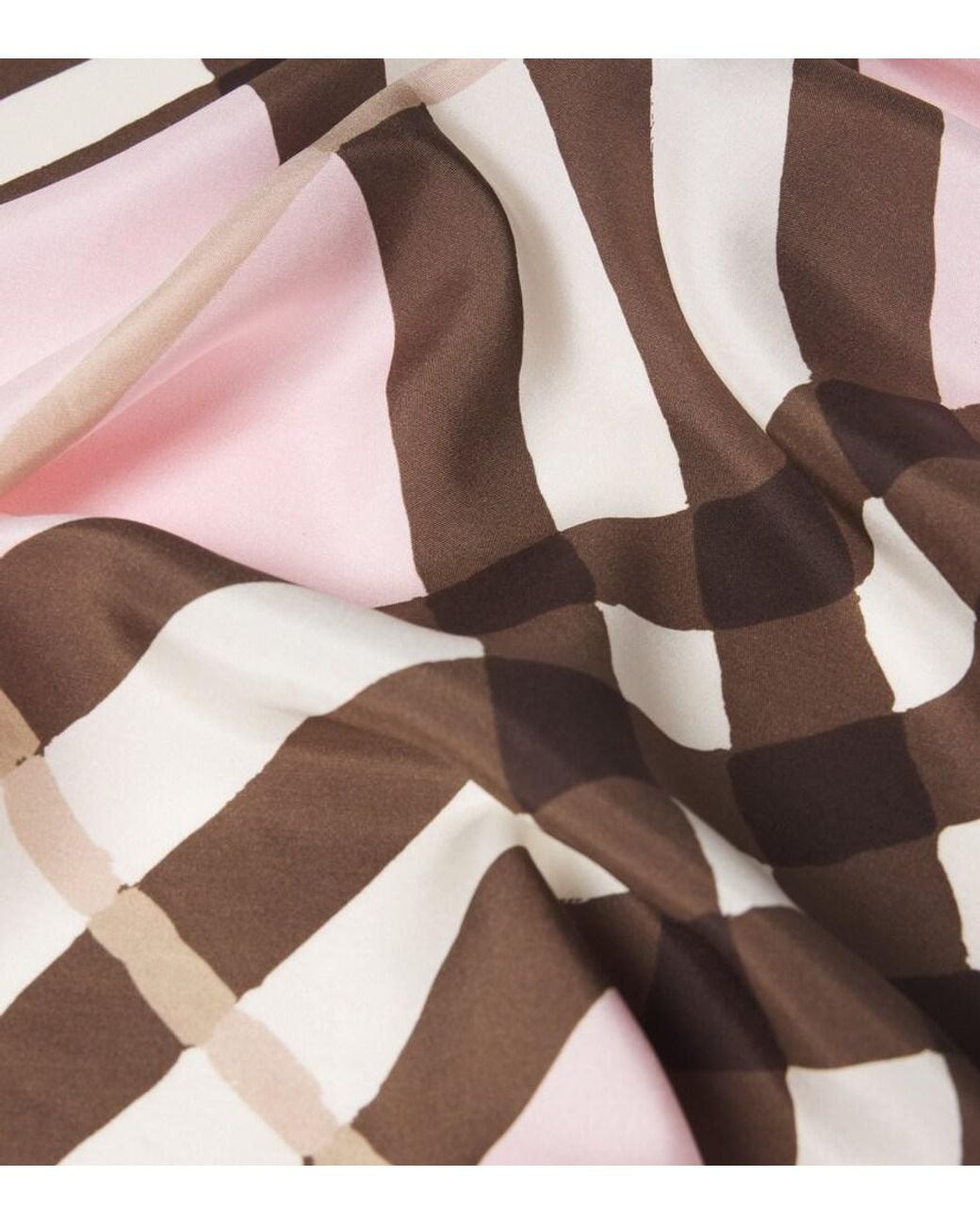 Burberry Pink Check Silk Poplin Scarf