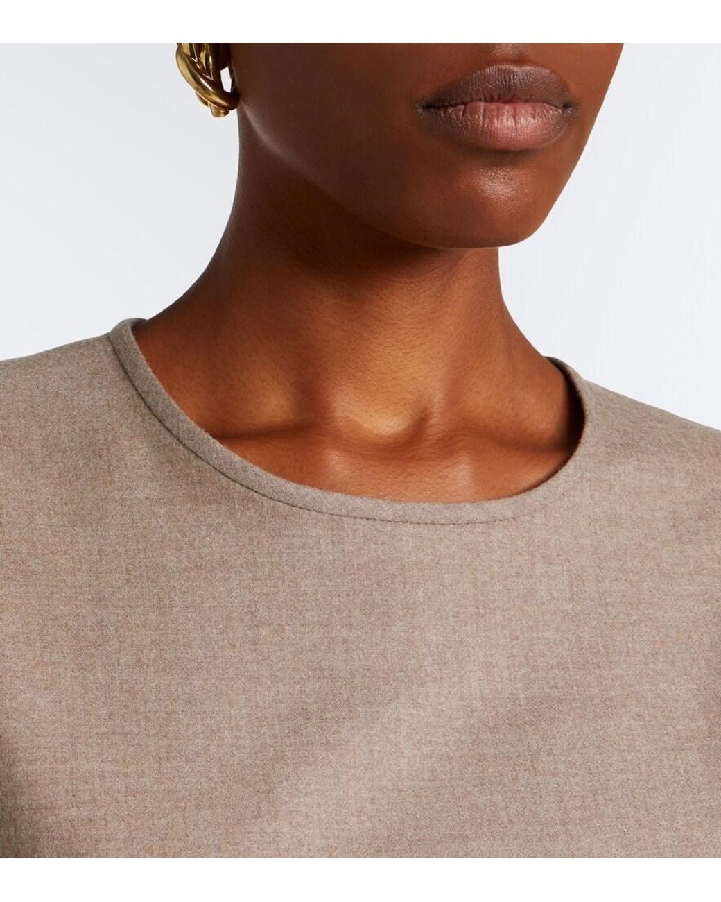 Max Mara Brown Cashmere-Blend Top