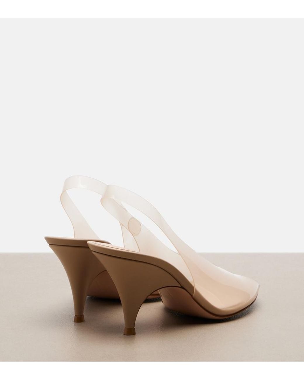 Gianvito Rossi Natural Leather-Trimmed Slingback Sandals