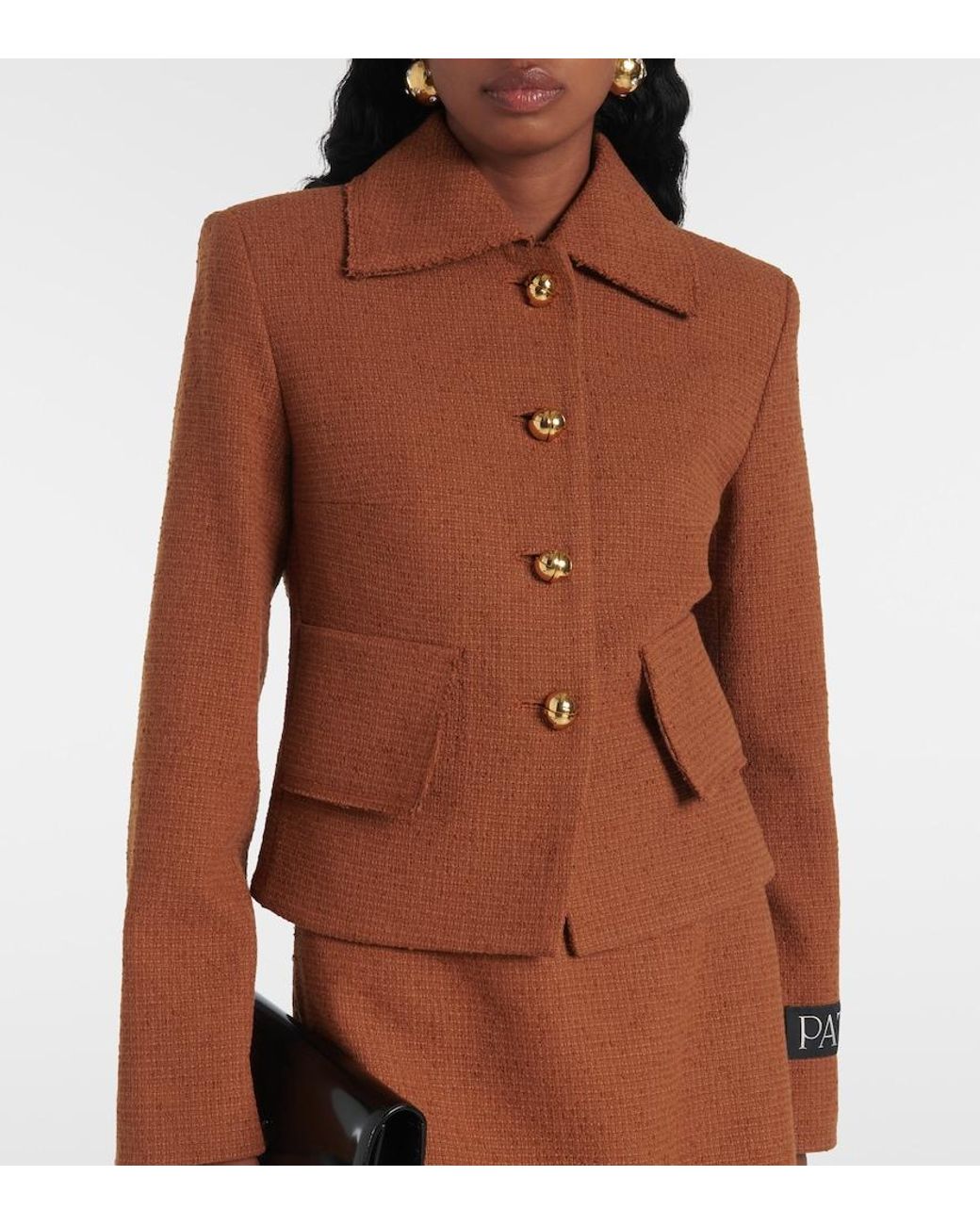 Patou Brown Iconic Wool And Cotton-Blend Jacket