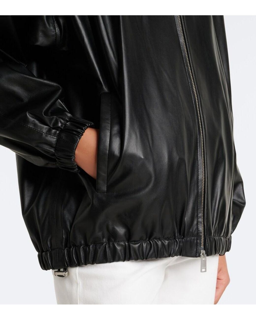 Arma Black Guisy Hooded Leather Jacket