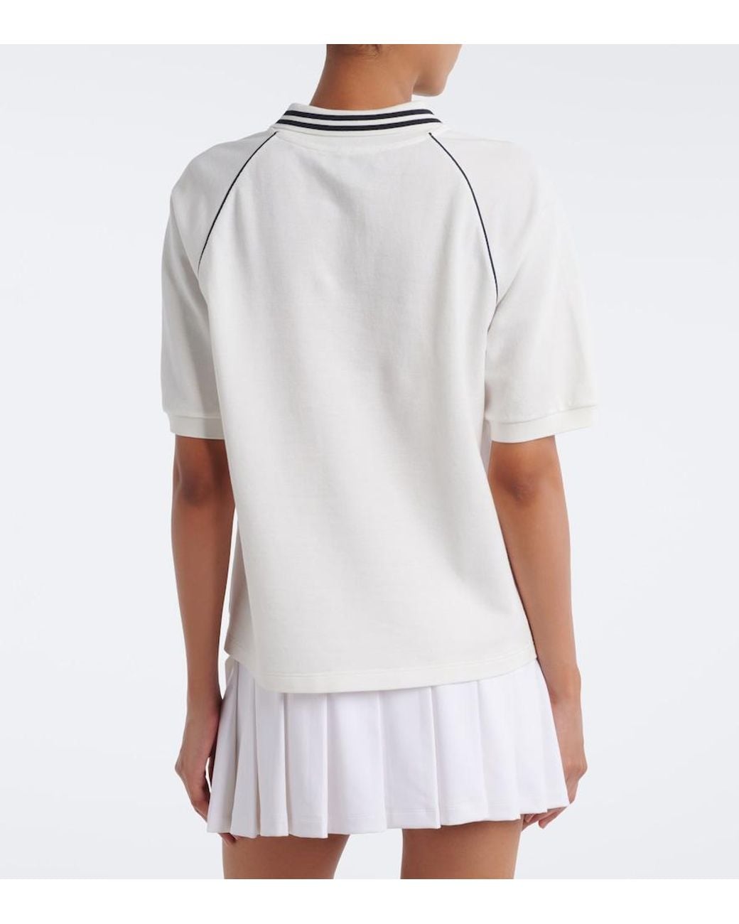 Miu Miu White Cotton Pique Polo Shirt