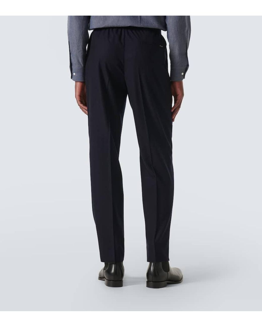Loro Piana Blue Jan Wool And Cashmere Straight Pants for men