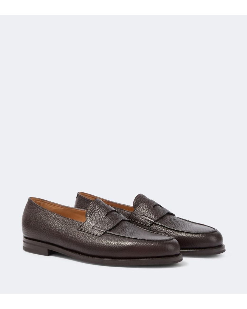 John Lobb Brown Lopez Leather Penny Loafers for men