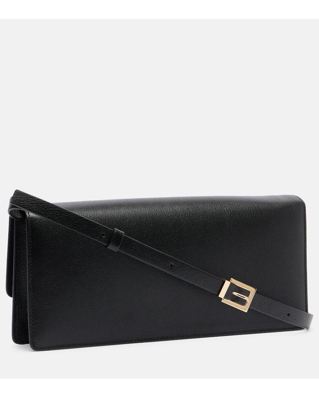 Tom Ford Black Double T Leather Shoulder Bag