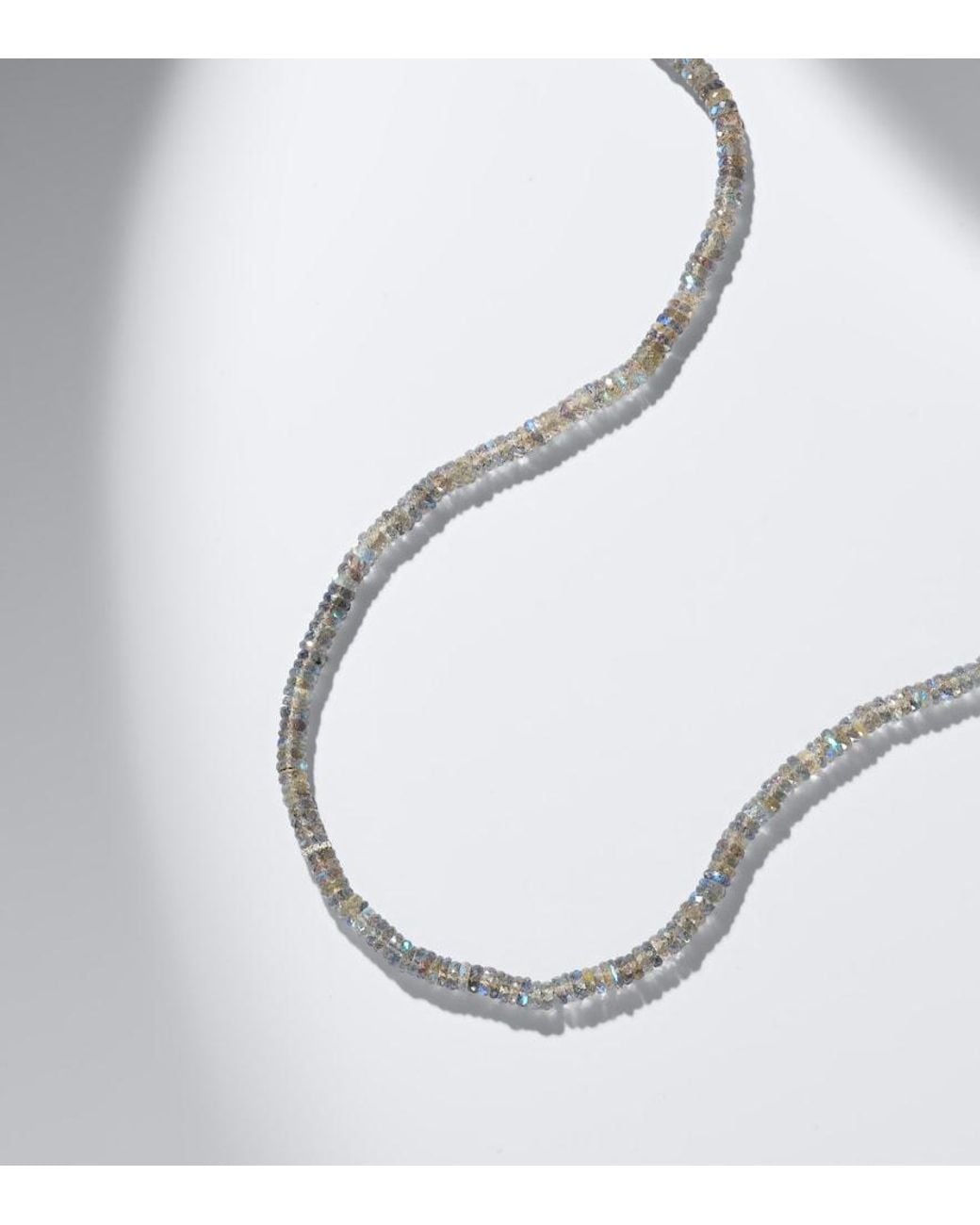 Sydney Evan White 14Kt Beaded Necklace With Quartz And Diamonds for men