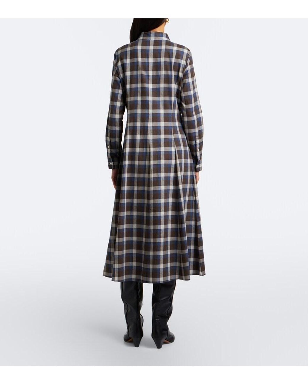Polo Ralph Lauren Black Plaid Cotton Twill Shirt Dress