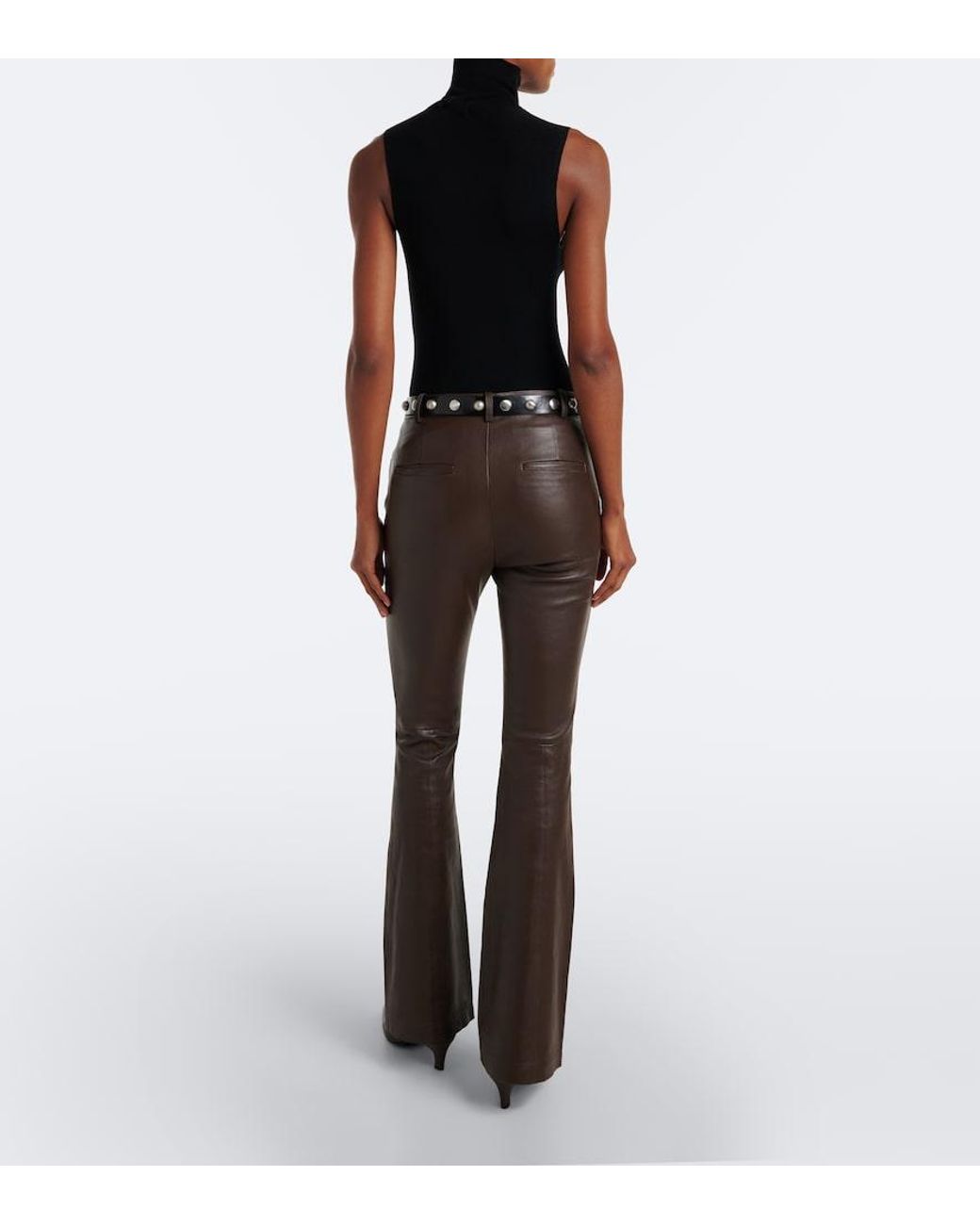 Vince Black Leather Flared Pants