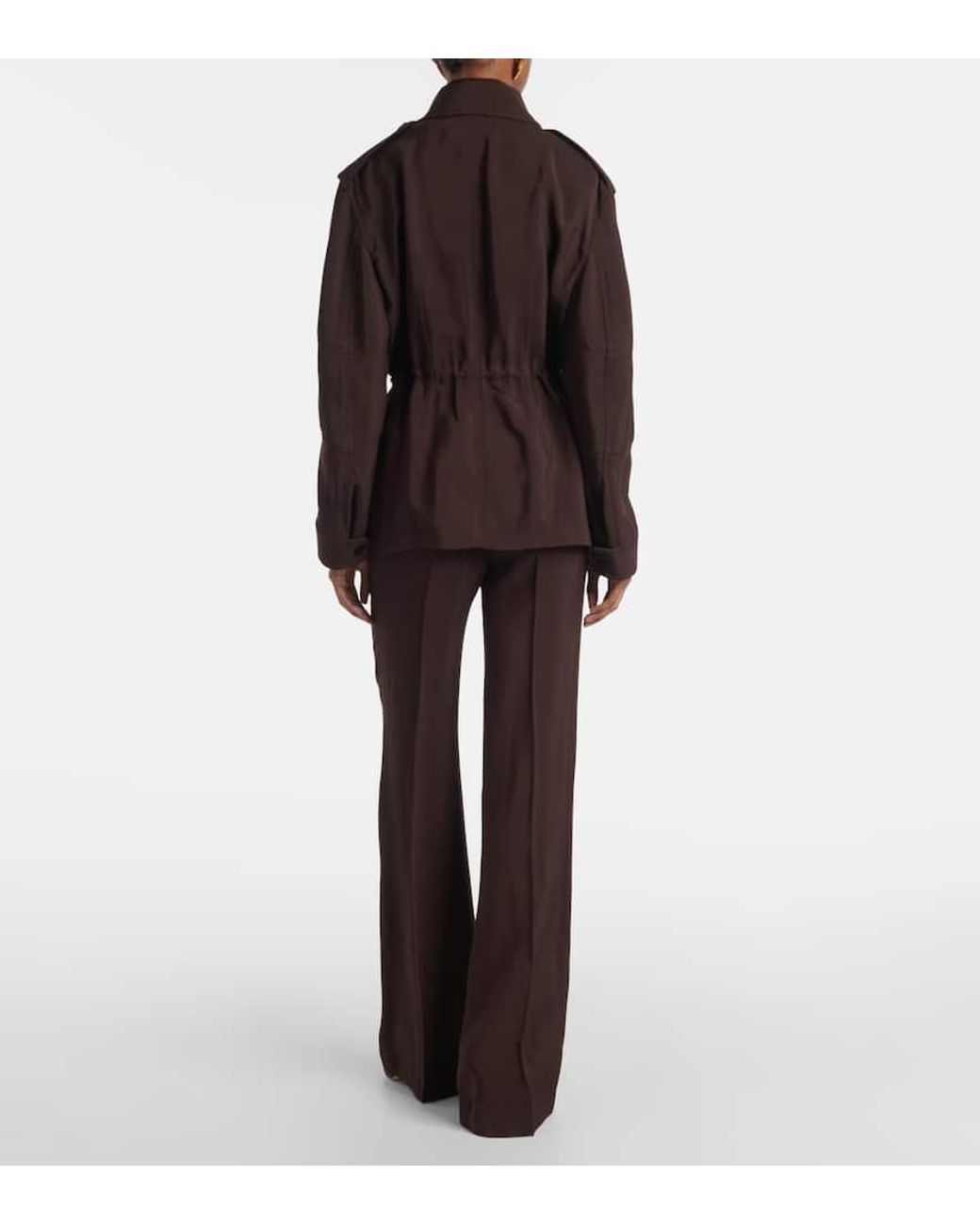 Tom Ford Brown Leather-Trimmed Field Jacket