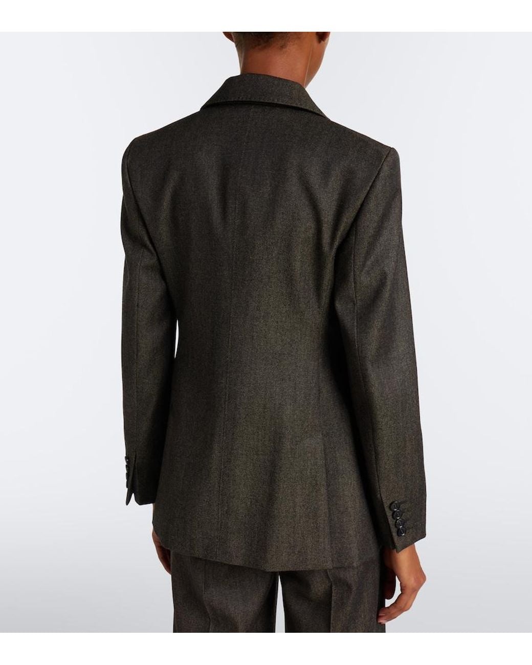 Max Mara Black Double-Breasted Virgin Wool Blazer