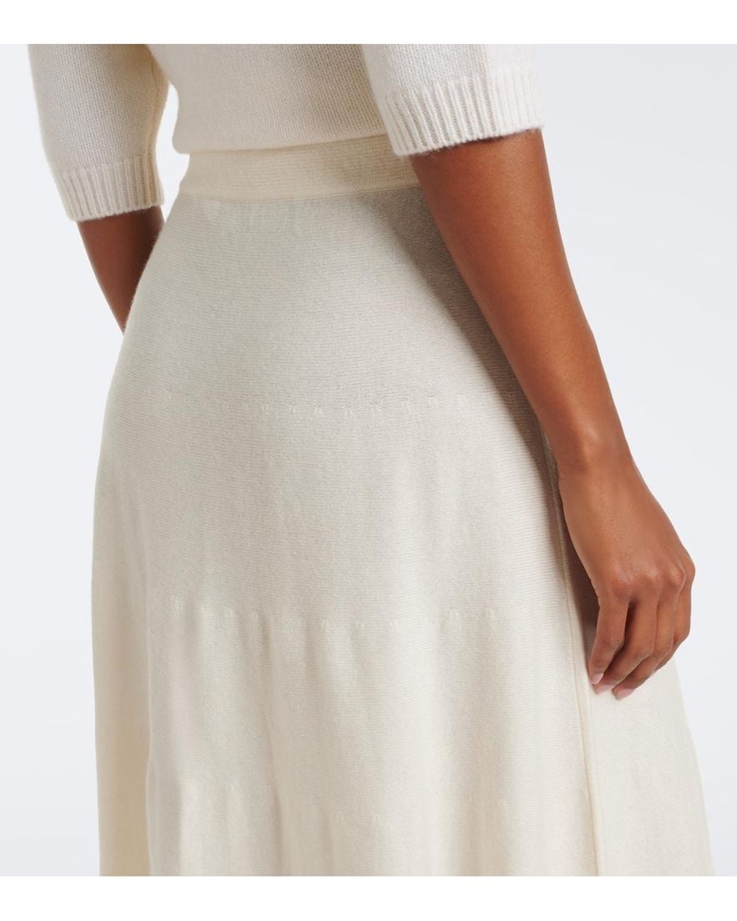 arch4 White Helma Cashmere Midi Skirt