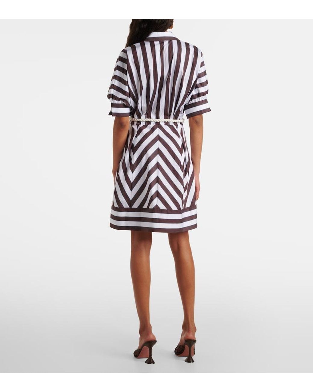 Rebecca Vallance White Pippa Striped Cotton Minidress