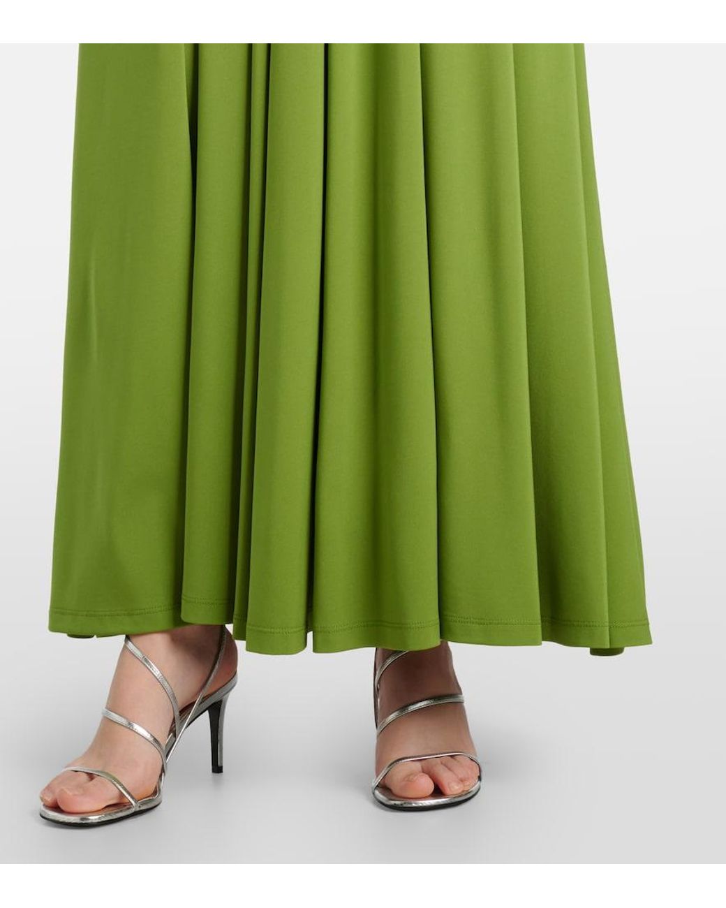 Jonathan Simkhai Green Amarantha Draped Jersey Midi Dress