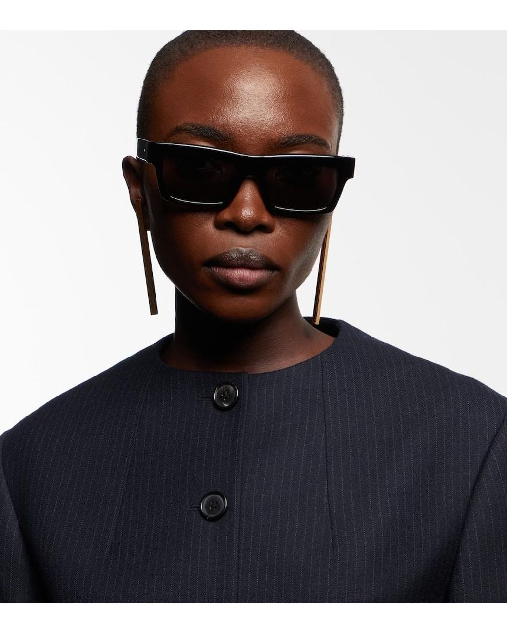 Khaite Black X Oliver Peoples 1985C Rectangular Sunglasses