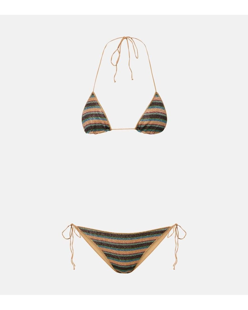 Oseree White Lumiere Striped Bikini