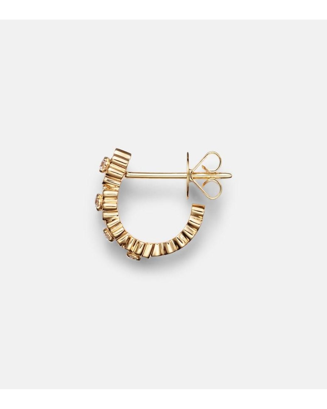 Sophie Bille Brahe Metallic Petite Boucle De Fleurs 18Kt Earrings With Diamonds